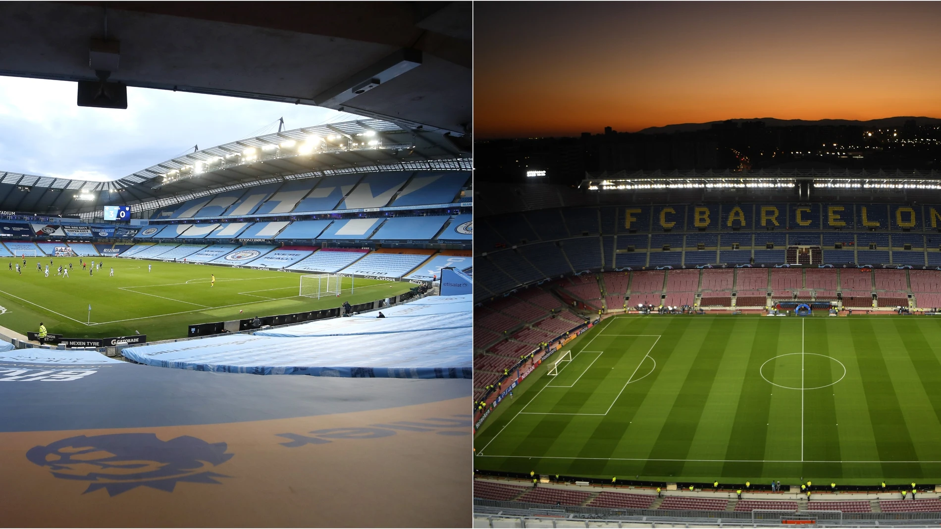 El Etihad Stadium y el Camp Nou El Etihad Stadium y el Camp Nou