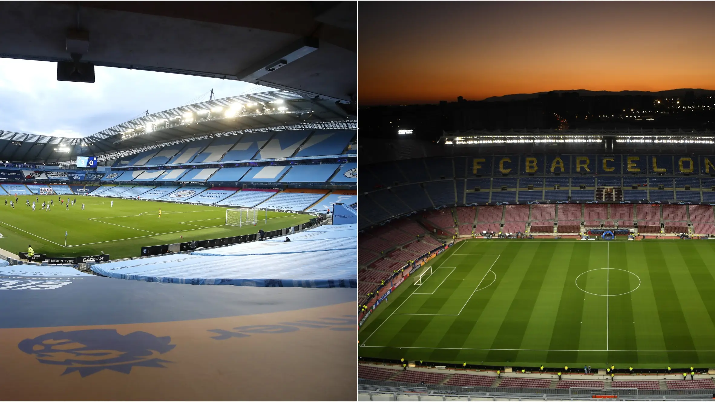 El Etihad Stadium y el Camp Nou El Etihad Stadium y el Camp Nou