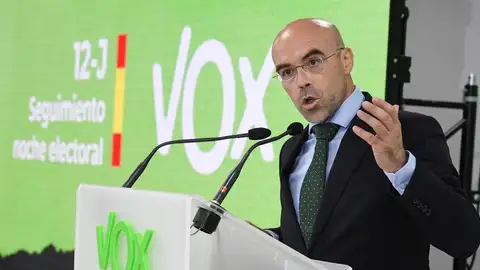 Jorge Buxadé en la sede de Vox en Madrid. Jorge Buxadé en la sede de Vox en Madrid.