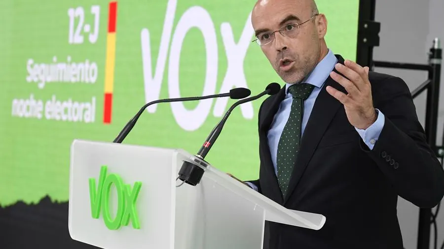Jorge Buxadé en la sede de Vox en Madrid. Jorge Buxadé en la sede de Vox en Madrid.