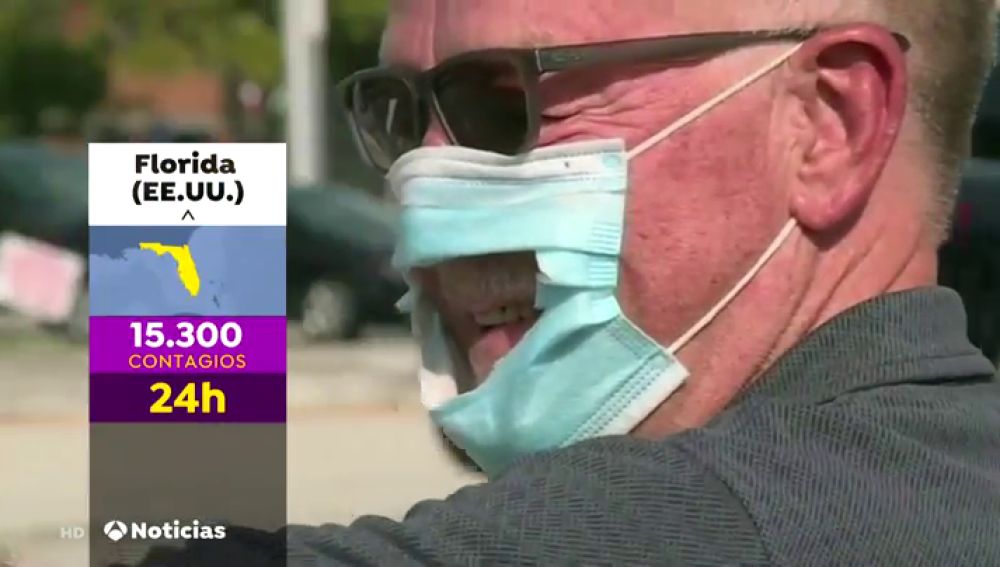 Activistas antimascarillas se manifiestan en Florida en el pico de contagios y con hospitales sin camas por coronavirus 