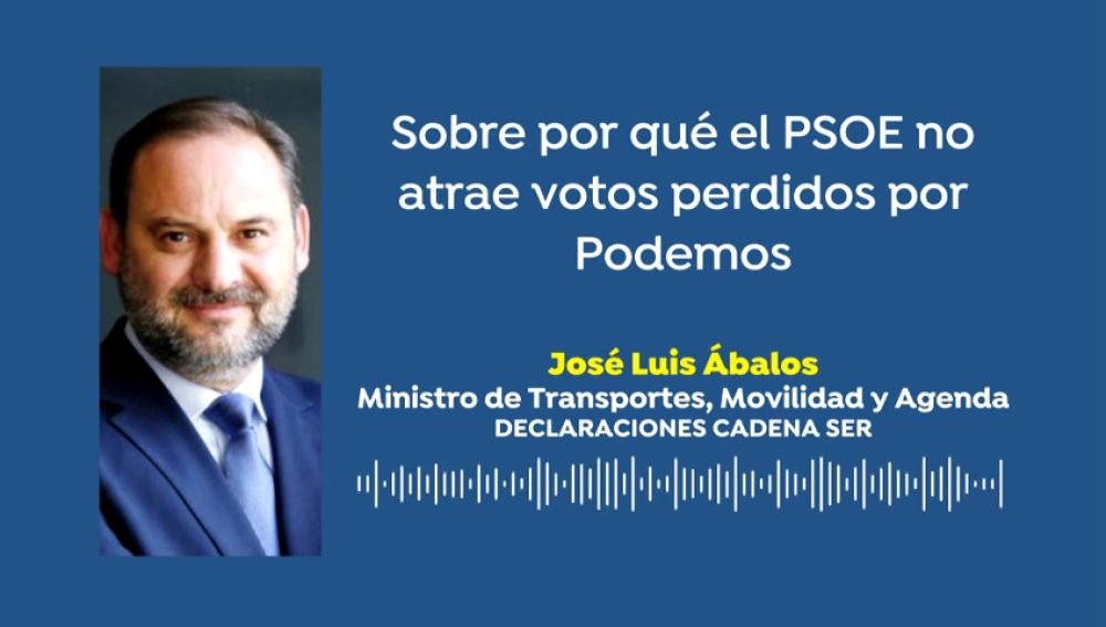 José Luis Ábalos sobre por qué el PSOE no atrae votos perdidos por Podemos: "No hay más que ver la irrupción de UP y su evolución”
