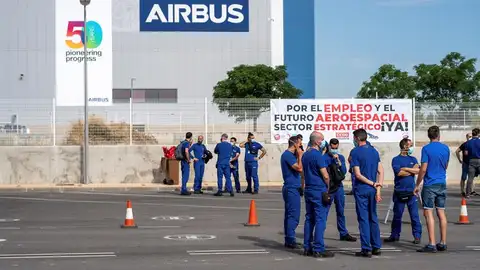 Protestas trabajadores de Airbus En las ocho plantas de España