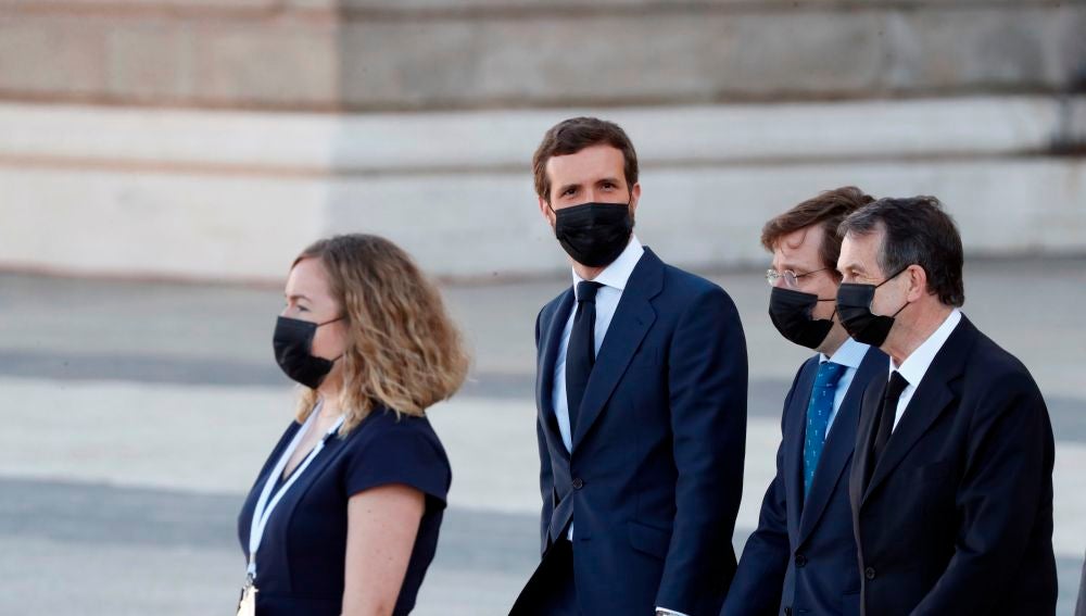 Pablo Casado, en el funeral de Estado