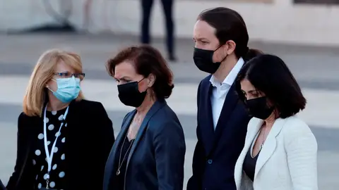 Carmen Calvo, durante el funeral de Estado Carmen Calvo, durante el funeral de Estado