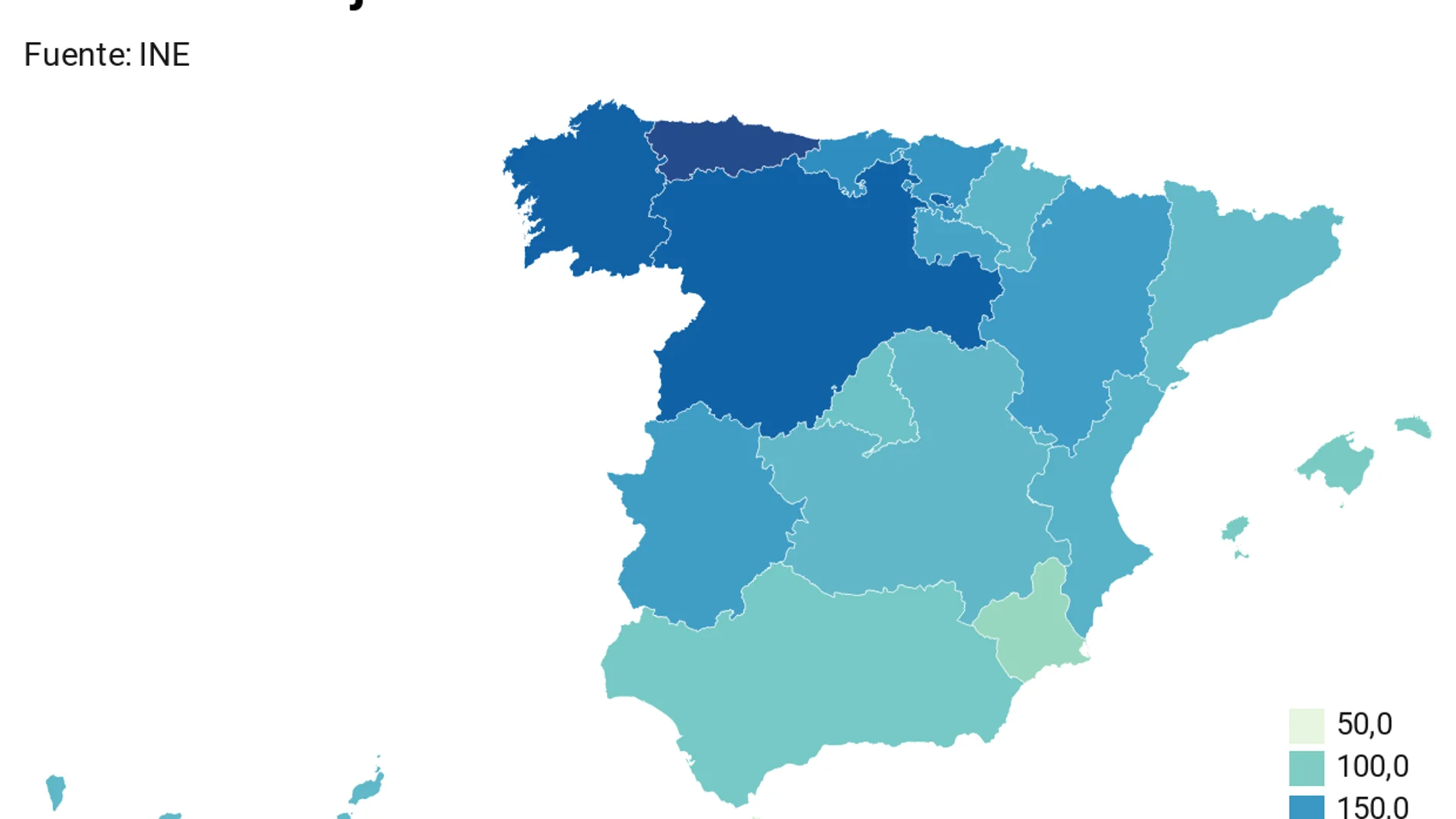 Índice de envejecimiento en 2020 Índice de envejecimiento en 2020