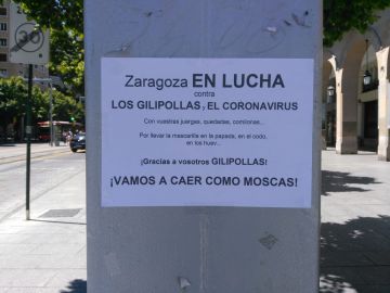 Cartel en Zaragoza