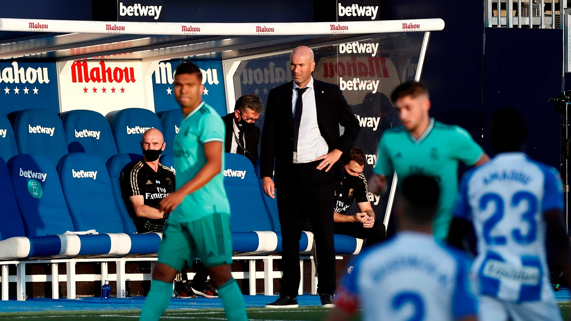 Zidane, en el partido ante el Leganés Zidane, en el partido ante el Leganés