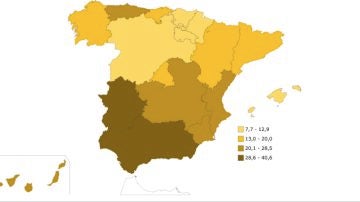Mapa del riesgo de pobreza en España