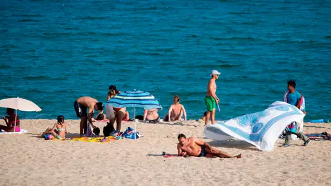 Aspecto de la playa de Mar Bella Aspecto de la playa de Mar Bella