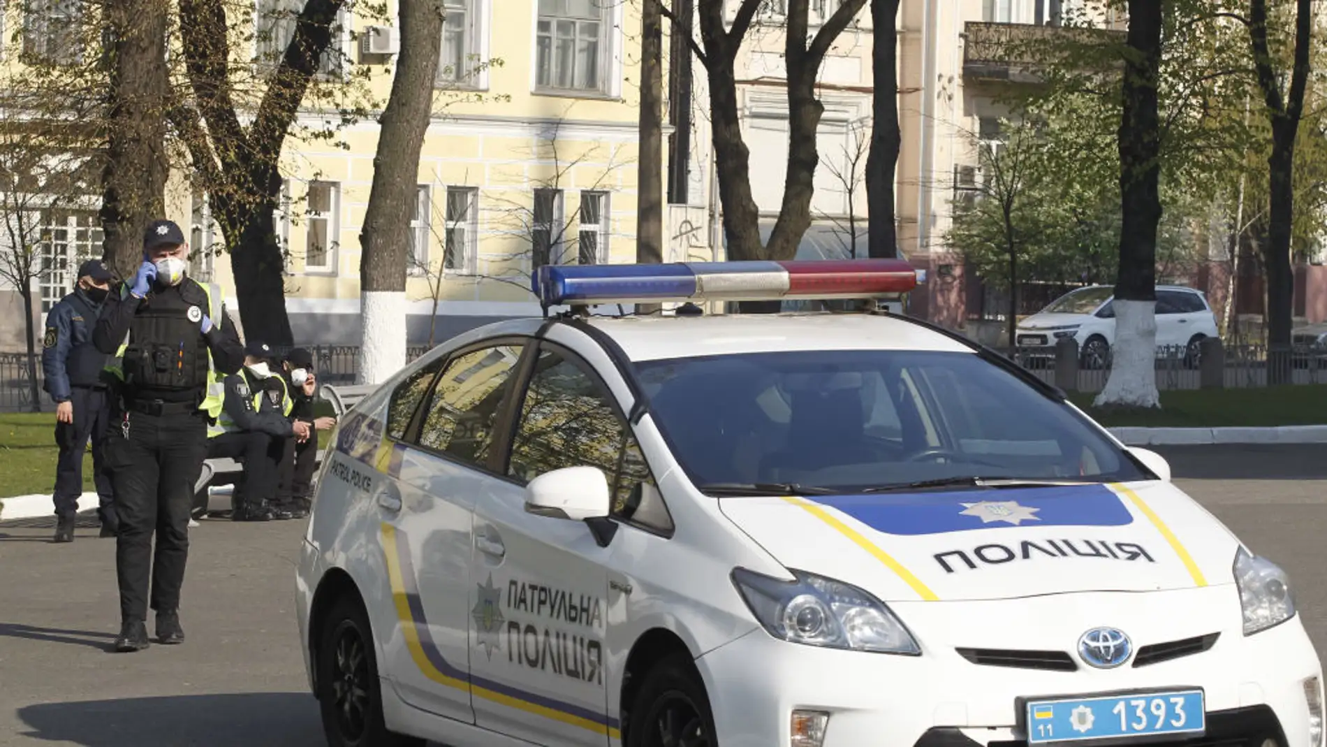 Un policía en Ucrania