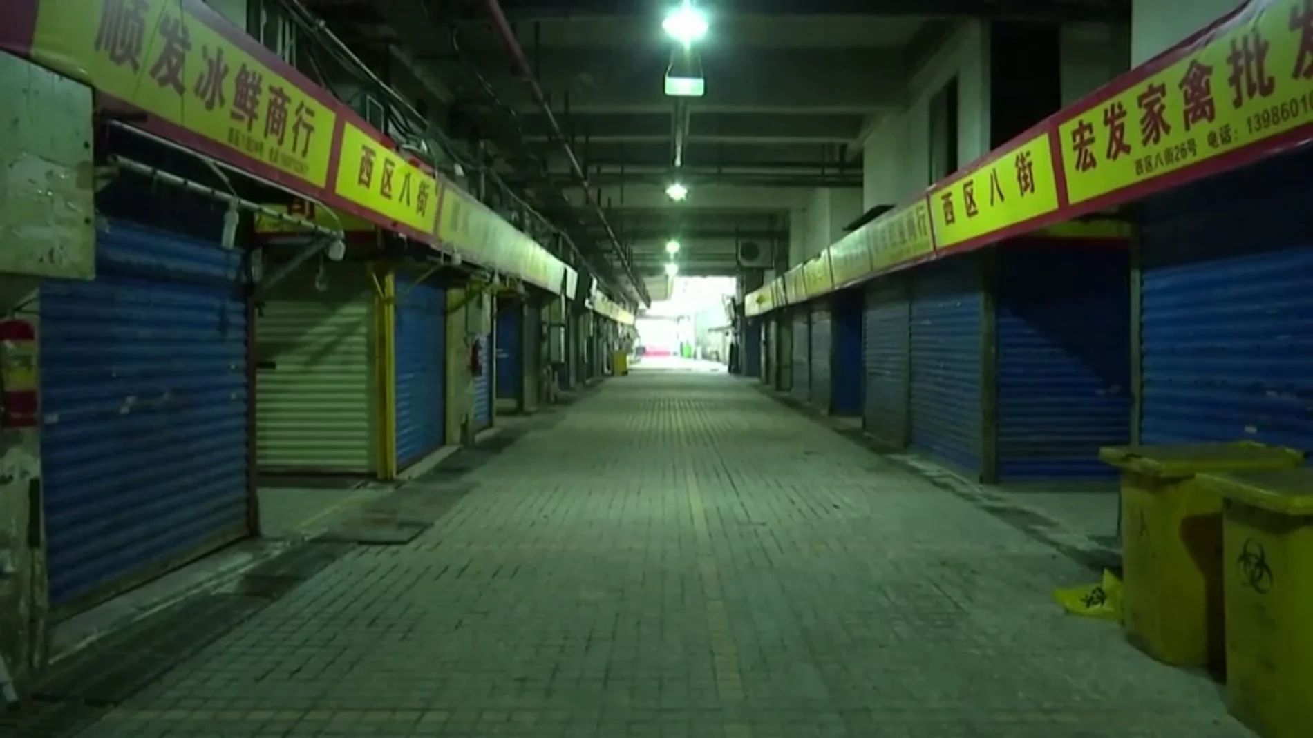 Un mercado cerrado en la ciudad china de Wuhan Un mercado cerrado en la ciudad china de Wuhan