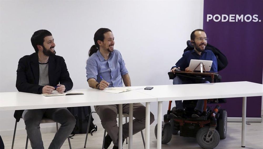 Juanma del Olmo, Pablo Iglesias y Pablo Echenique