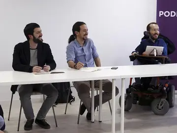 Juanma del Olmo, Pablo Iglesias y Pablo Echenique Juanma del Olmo, Pablo Iglesias y Pablo Echenique