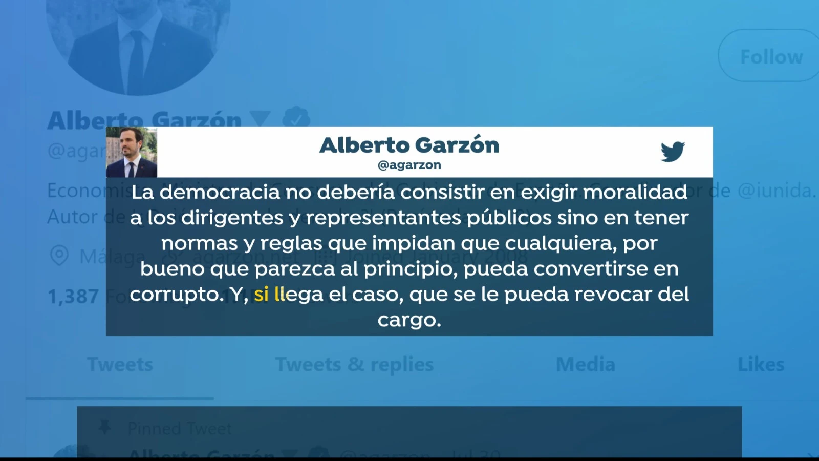 Tuit de Alberto Garzón en contra de la Monarquía Tuit de Alberto Garzón en contra de la Monarquía