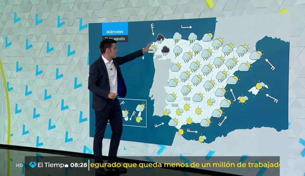 Este miércoles intensas tormentas al norte de Galicia y en el Cantábrico occidental Este miércoles intensas tormentas al norte de Galicia y en el Cantábrico occidental