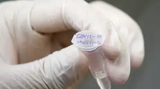 Imagen de una muestra de vacuna contra el virus Imagen de una muestra de vacuna contra el virus