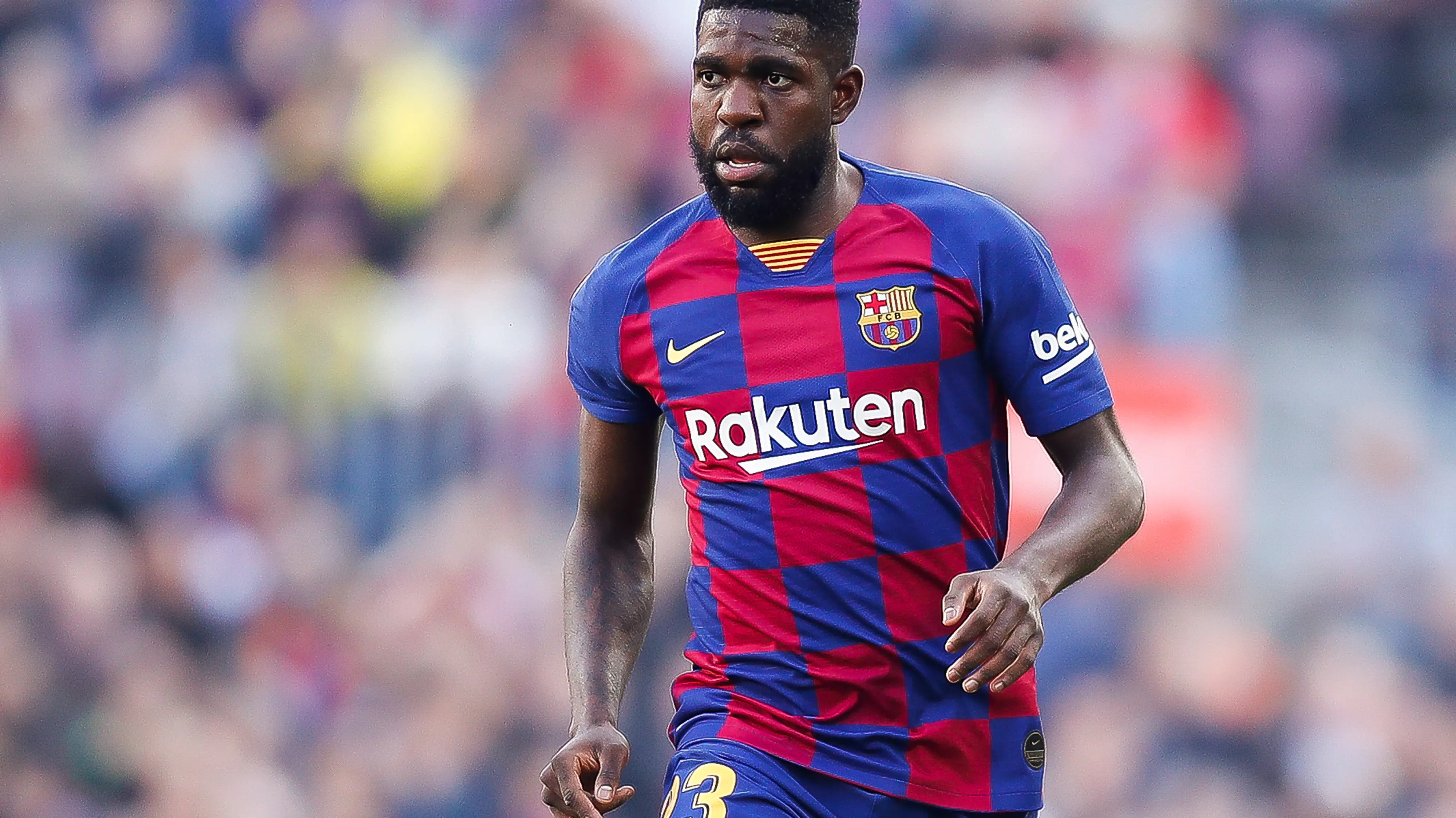 Samuel Umtiti, durante un partido con el Barcelona Samuel Umtiti, positivo en coronavirus