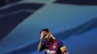 Lionel Messi, cabizbajo