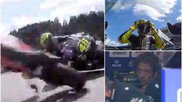 un milagro salva a Valentino Rossi de la tragedia en un espeluznante accidente de Moto GP