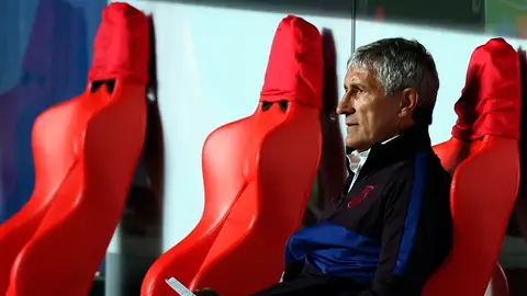 Quique Setién, en el partido ante el Bayern Quique Setién, en el partido ante el Bayern