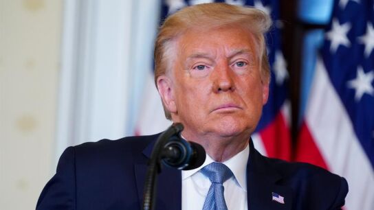 Donald Trump durante la rueda de prensa.