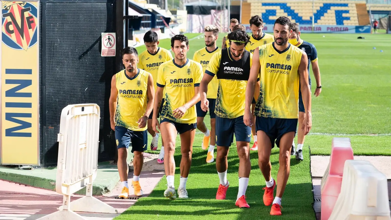 Los jugadores del Villarreal tras un entrenamiento Los jugadores del Villarreal tras un entrenamiento