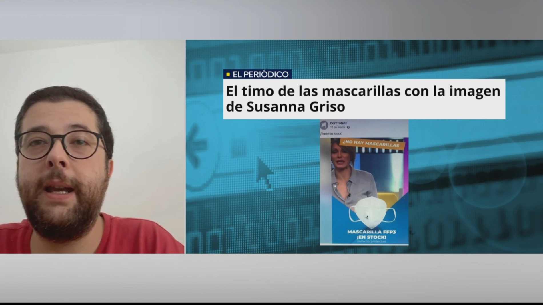 Una víctima de la estafa de mascarillas con la imagen de Susanna Griso: "Me dio confianza la pasarela de pago segura"