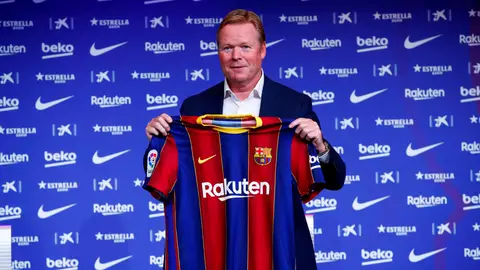Ronald Koeman, en su presentación con el Barcelona Ronald Koeman, en su presentación con el Barcelona