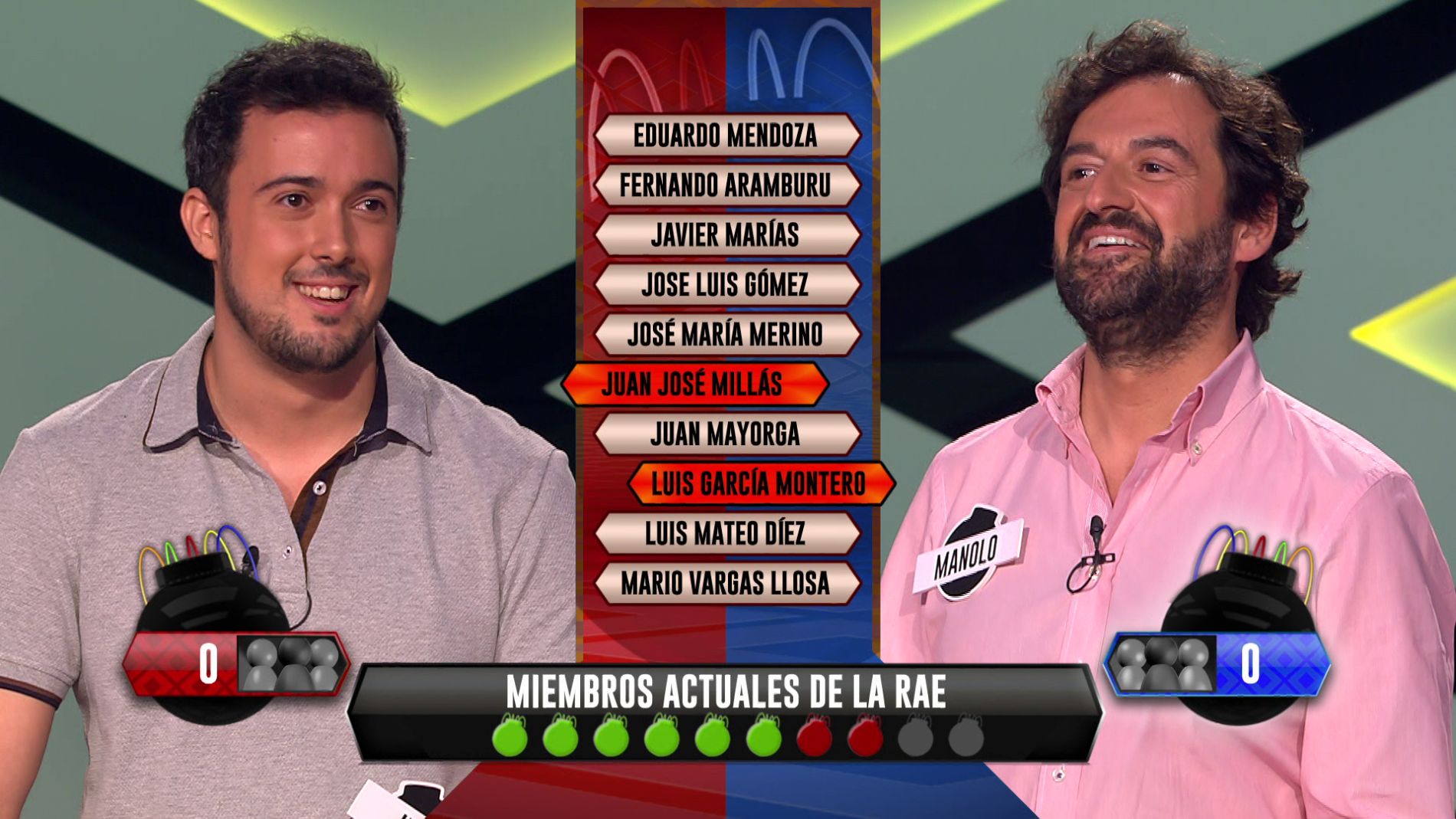 ¡Sin aliento! El tenso desempate de Manolo, de "Los dispersos" y Dani, de "Ricky y Doctors", sobre los nombres de los miembros de la RAE