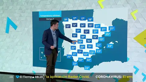 Este viernes descenderán las temperaturas en general excepto en Canarias y en el área mediterránea Este viernes descenderán las temperaturas en general excepto en Canarias y en el área mediterránea