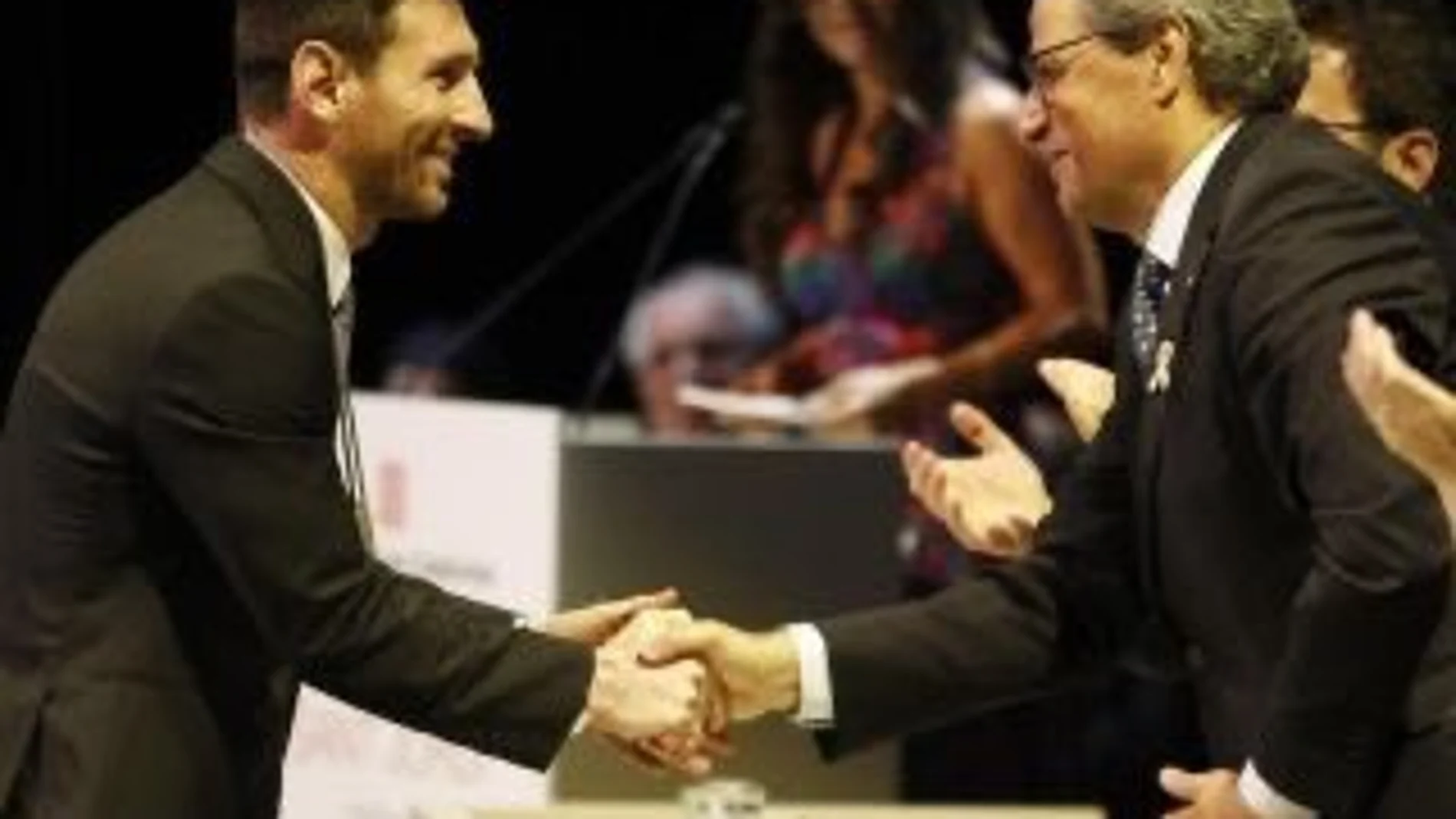 Joaquim Torra con Leo Messi Joaquim Torra con Leo Messi