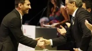 Joaquim Torra con Leo Messi Messi
