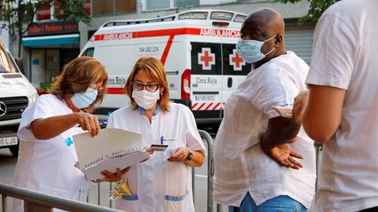Profesionales sanitarios en Vic, Barcelona