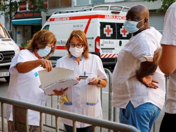 Profesionales sanitarios en Vic, Barcelona