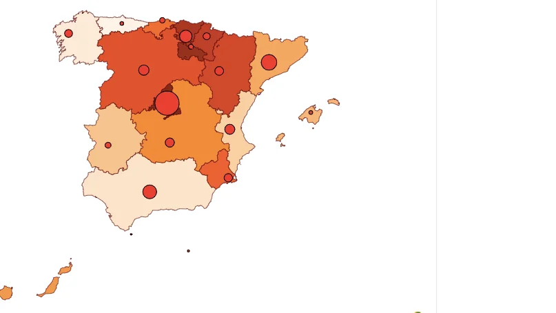 Mapa coronavirus en España 20 de septiembre Mapa coronavirus en España 20 de septiembre