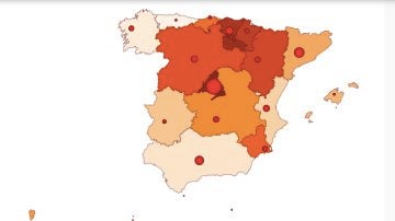 Mapa coronavirus en España 9 de septiembre