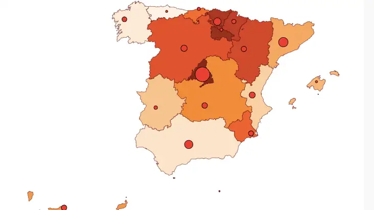 Mapa coronavirus en España 9 de septiembre Mapa coronavirus en España 9 de septiembre