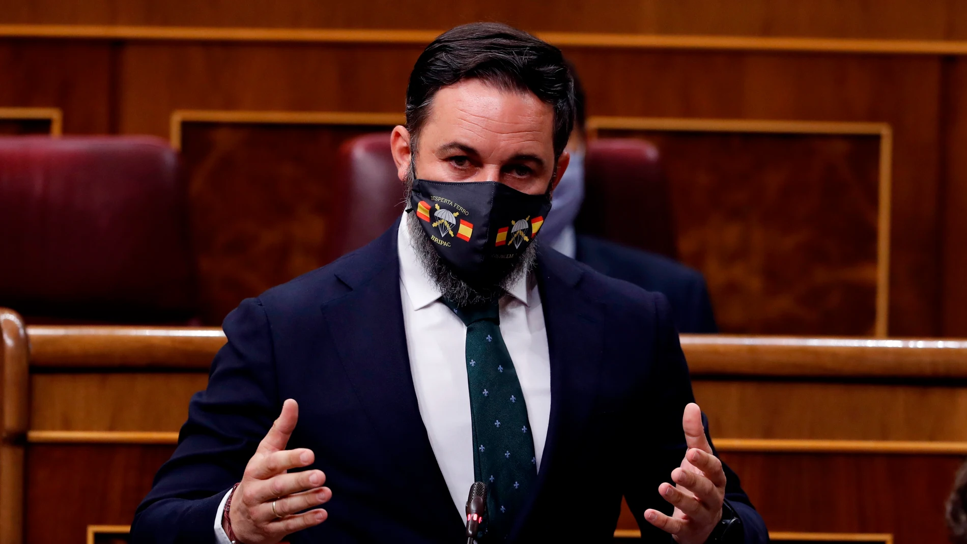 Santiago Abascal durante su intervención en el Congreso Santiago Abascal durante su intervención en el Congreso