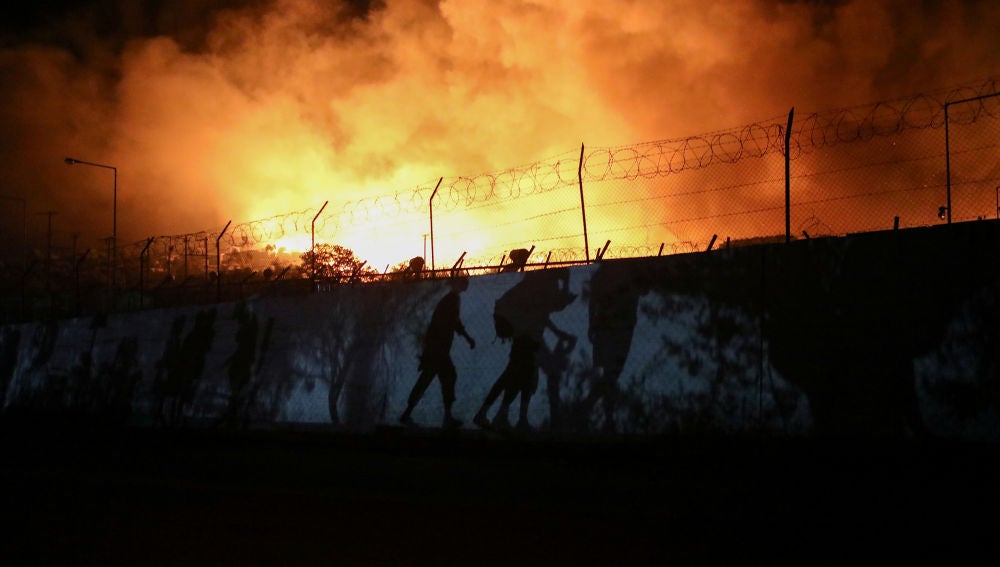 Incendio campo de refugiados Lesbos