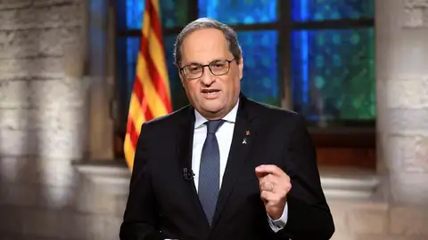 El presidente de la Generalitat, Quim Torra, durante el mensaje institucional de la Diada El presidente de la Generalitat, Quim Torra, durante el mensaje institucional de la Diada