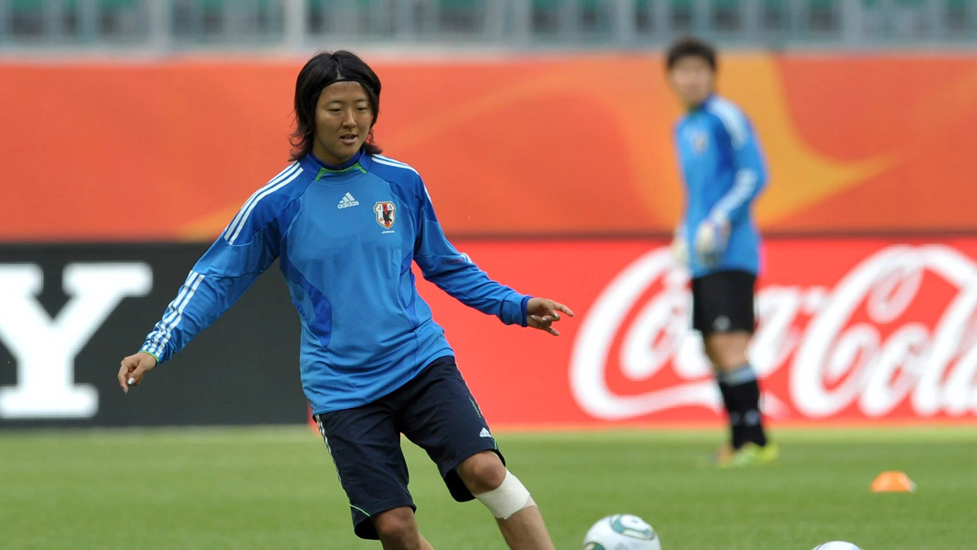 Yuki Nagasato en un entrenamiento con Japón Yuki Nagasato en un entrenamiento con Japón