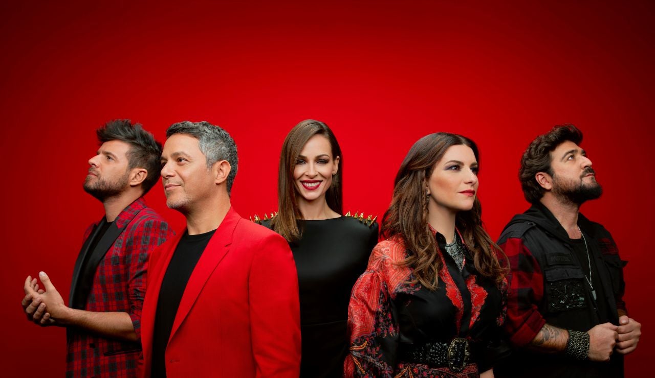 Los coaches de La Voz con Eva González