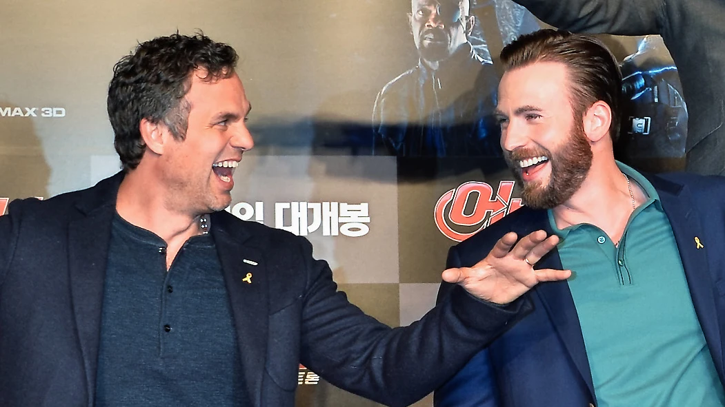 Mark Ruffalo Chris Evans, Hulk y Capitán América en 'Los Vengadores'