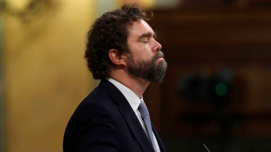 El portavoz de VOX en el Congreso de los Diputados, Iv&aacute;n Espinosa de los Monteros, durante su intervenci&oacute;n