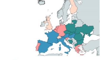 Mapa europeo del uso de las mascarillas