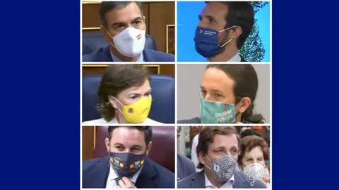 Las mascarillas de los políticos Mascarillas ideologizadas
