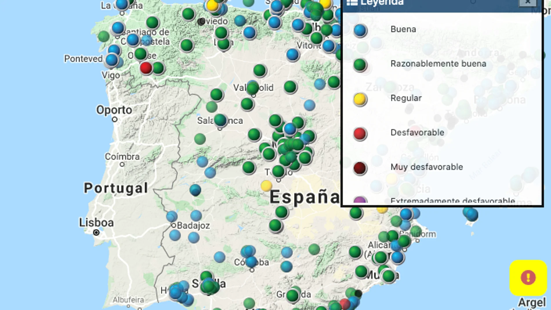 Mapa interactivo de la calidad del aire Mapa interactivo de la calidad del aire