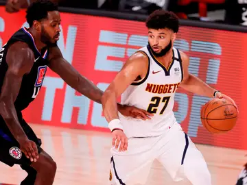 Jamal Murray, en un partido en la burbuja de la NBA en Orlando Jamal Murray, en un partido en la burbuja de la NBA en Orlando