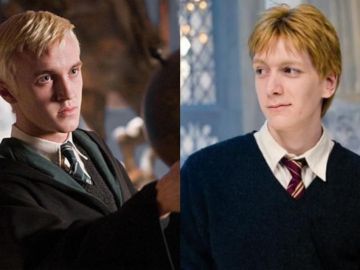 Tom Felton y James Phelps en 'Harry Potter'